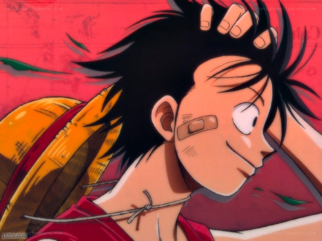 Luffy with bandage on cheek