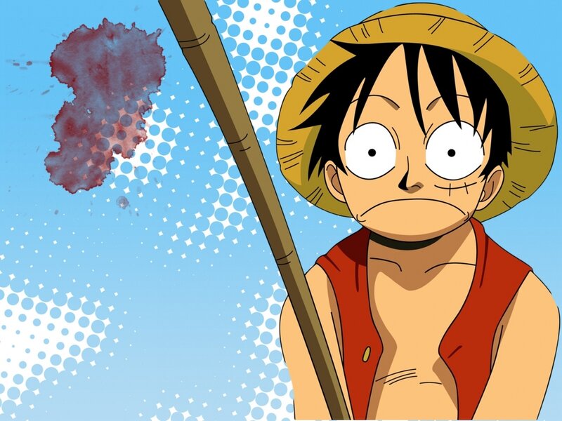 Luffy with blood splatter