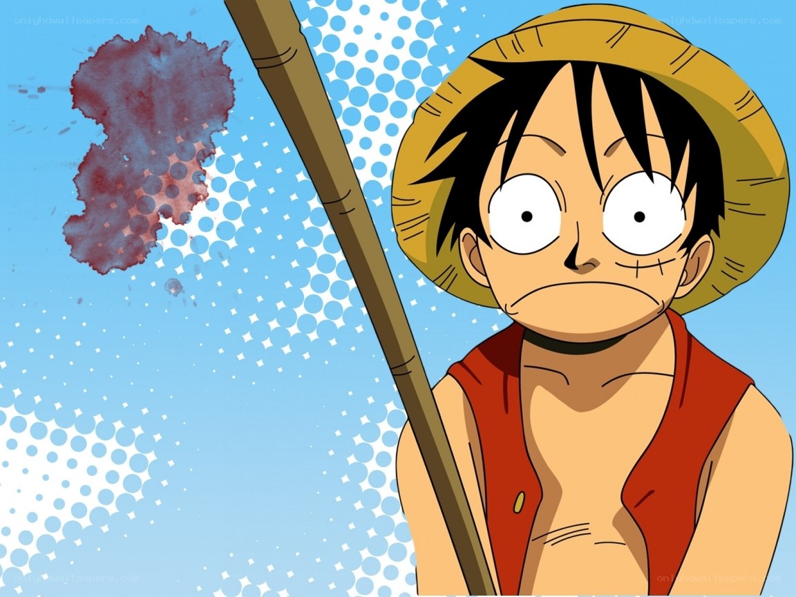 Luffy with blood splatter