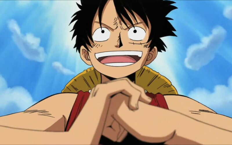 Luffy with Clenched Fists — Blue