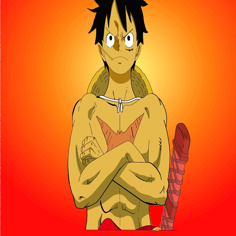 Luffy with Crossed Arms