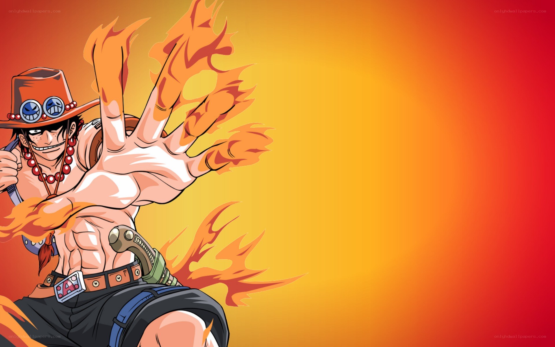 Luffy with fire powers