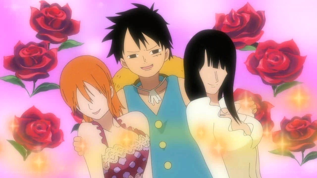 Luffy with Nami and Robin