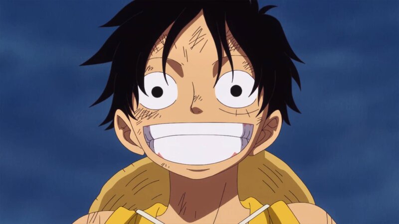 Luffy with Wide Eyes — Blue