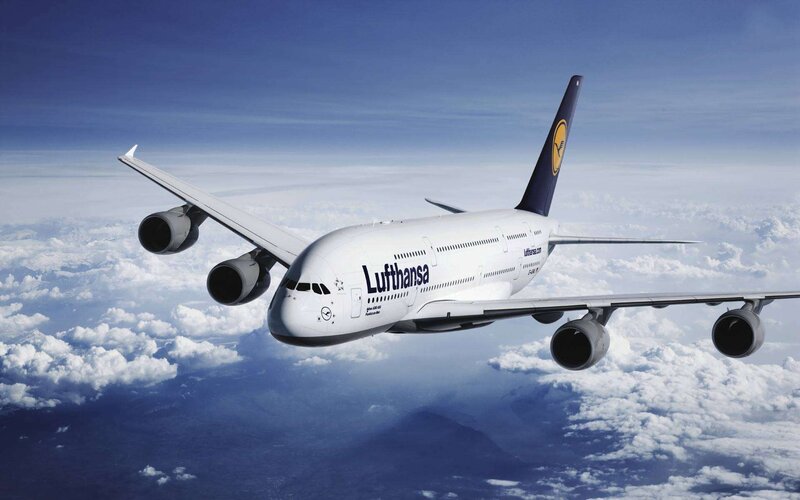 Lufthansa A380 Airplane — White, Serene, Photograph