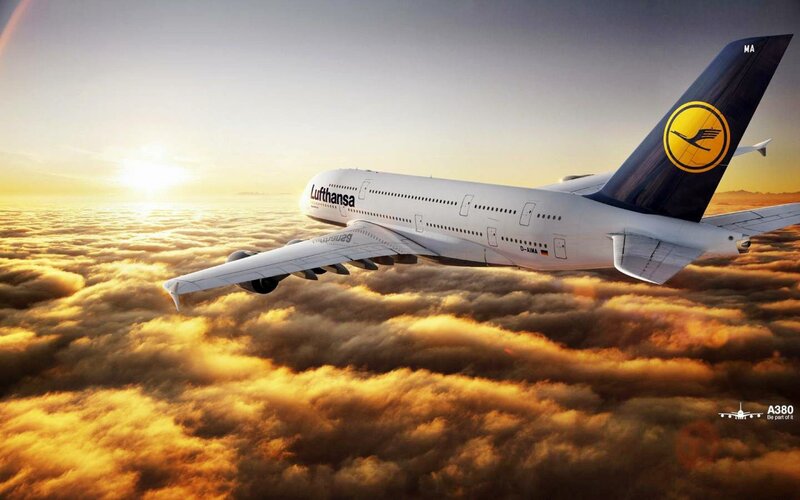 Lufthansa A380 Airplane — White, Serene