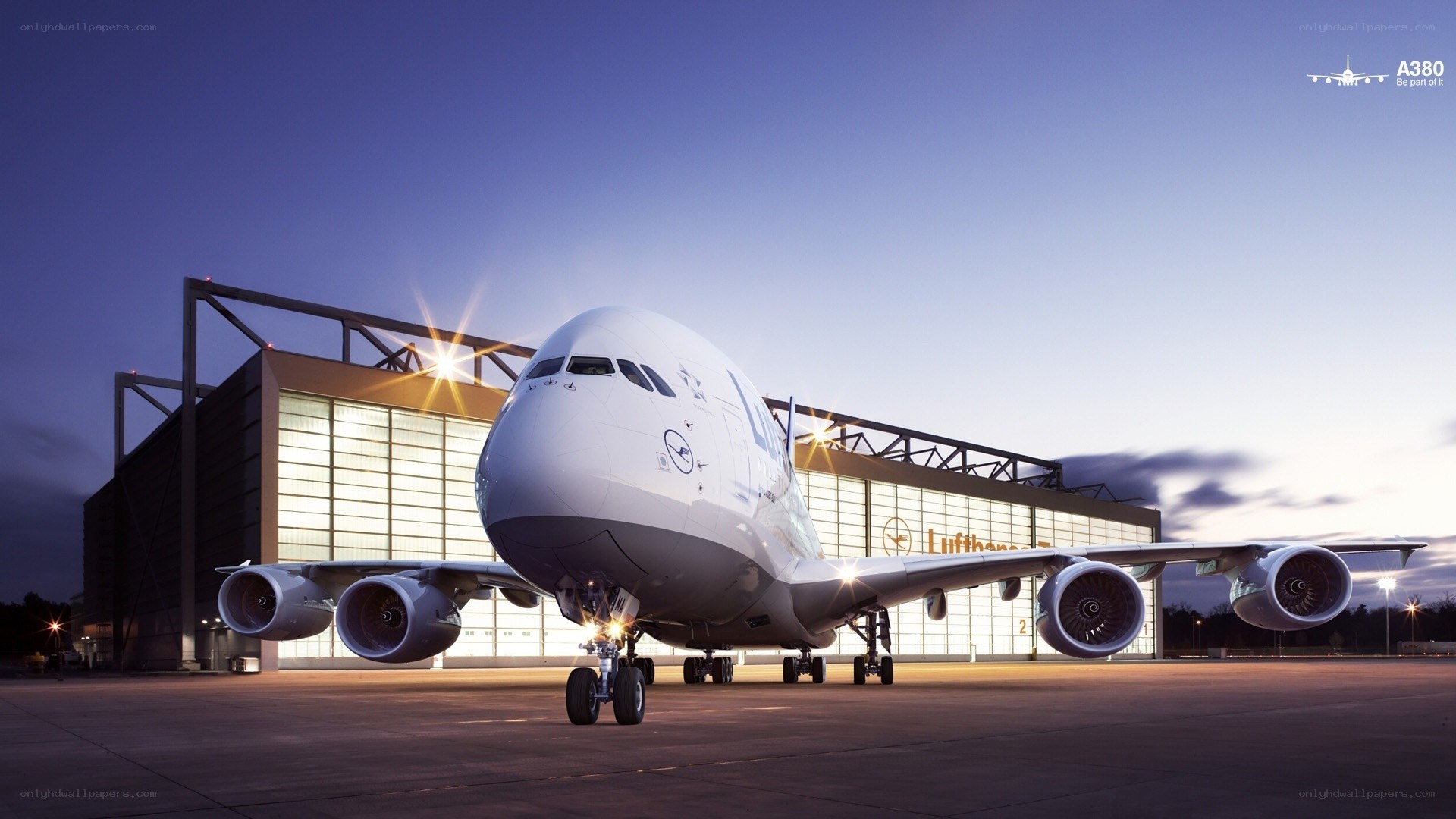 Lufthansa A380 at airport