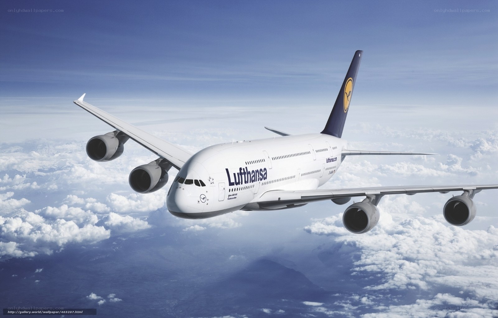Lufthansa A380 in flight