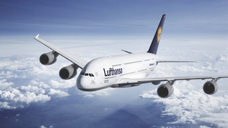 Lufthansa A380 in flight