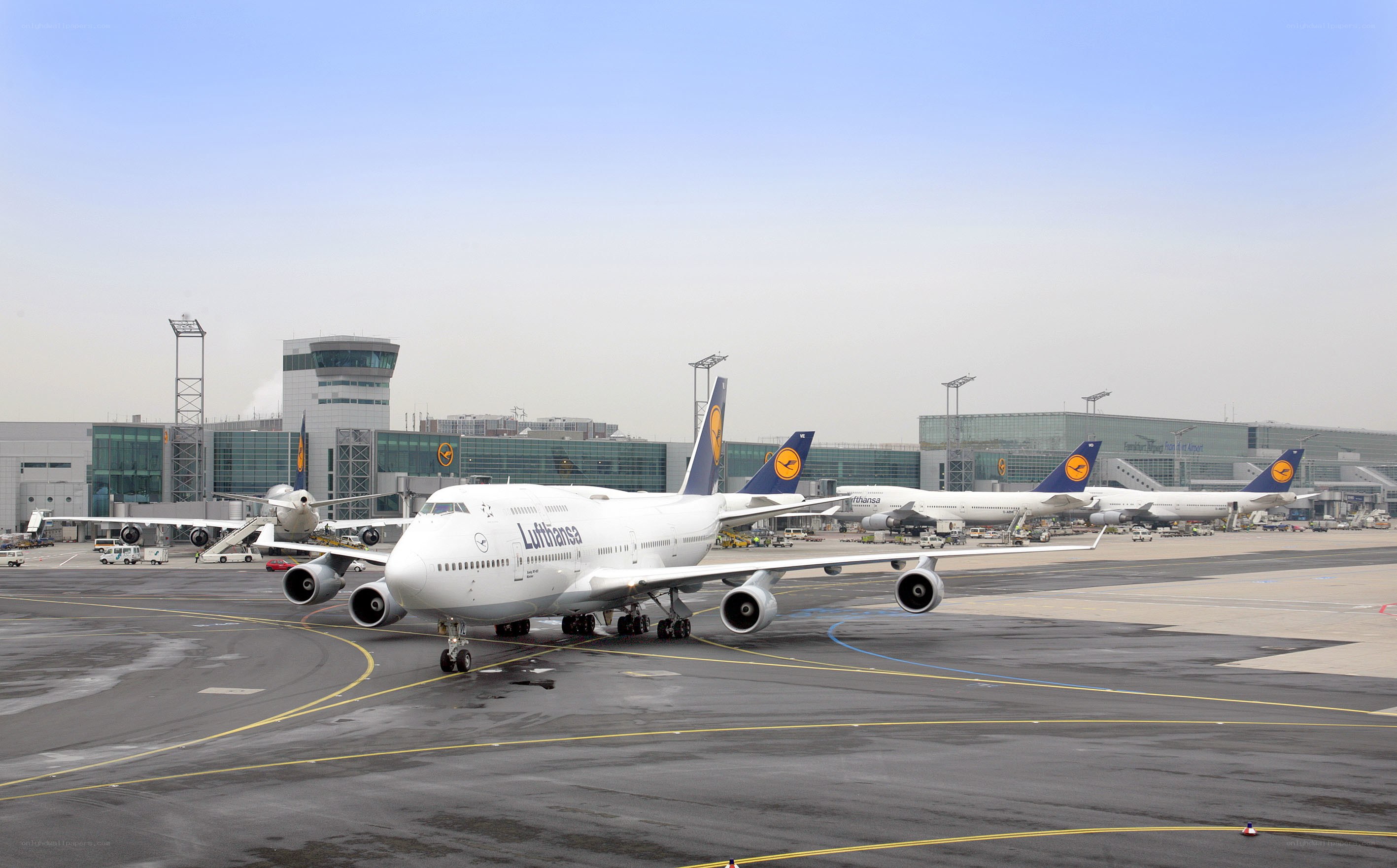 Lufthansa aircraft at airport
