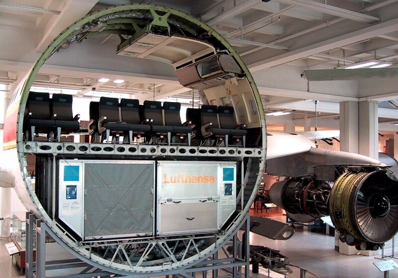 Lufthansa aircraft fuselage section