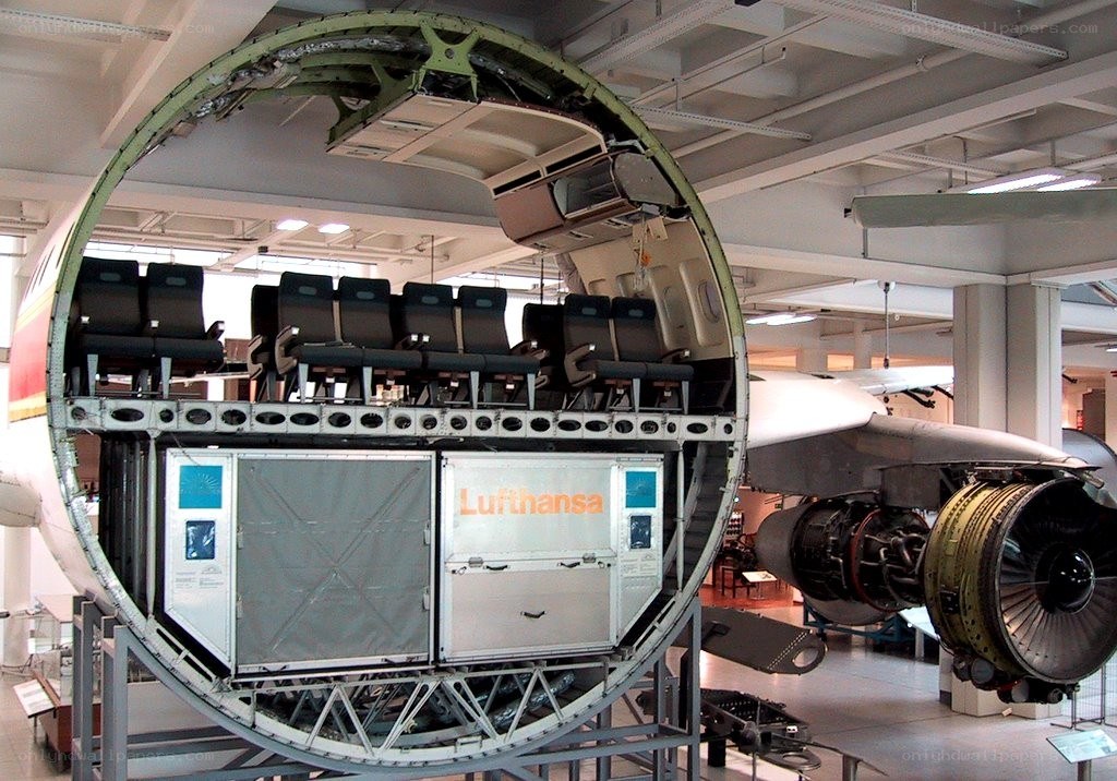 Lufthansa aircraft fuselage section