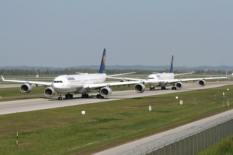 Lufthansa aircraft on runway