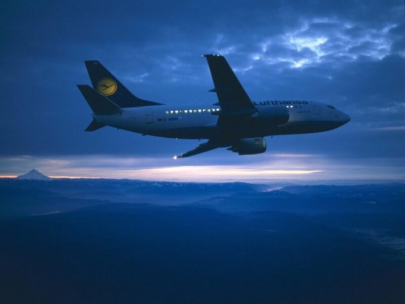 Lufthansa Airplane — Blue, Dramatic