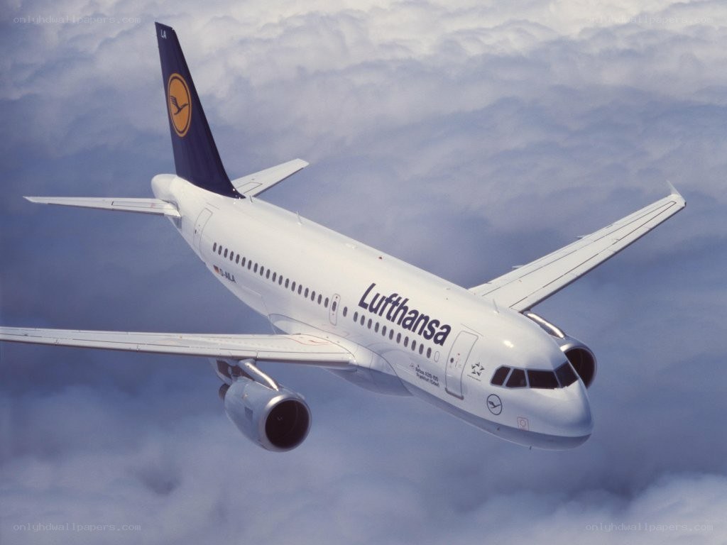 Lufthansa airplane in flight