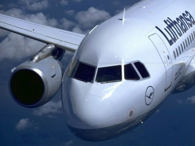Lufthansa airplane in flight