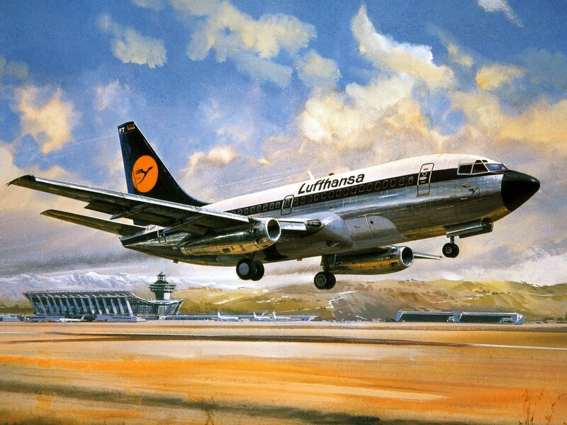 Lufthansa airplane taking off