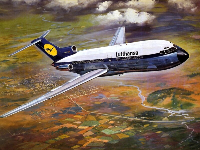 Lufthansa Airplane — White, Dramatic, Afternoon