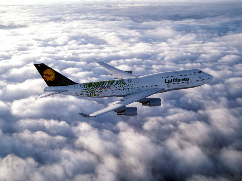 Lufthansa Boeing 747 — White, Serene