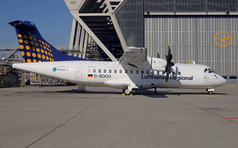 Lufthansa Regional aircraft at airport