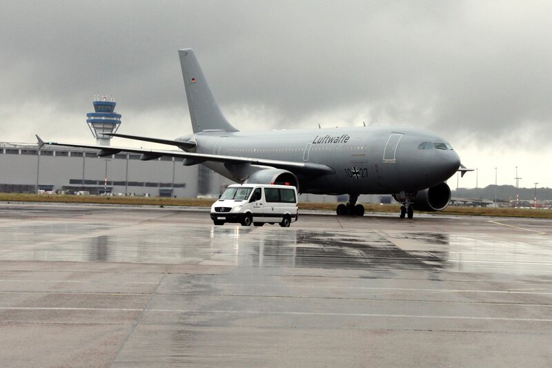 Luftwaffe Aircraft on Tarmac — Gray