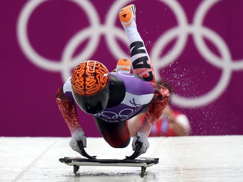 Luge Athlete in Action — Purple