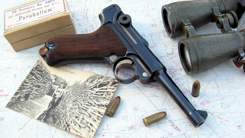 Luger Pistol with Accessories