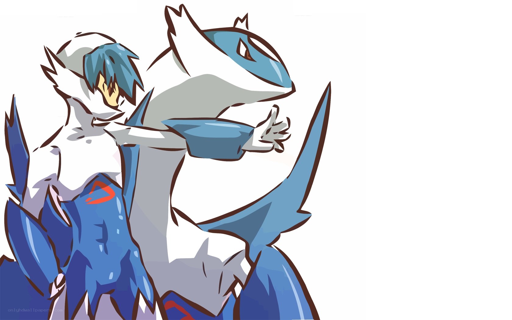 Lugia and trainer artwork