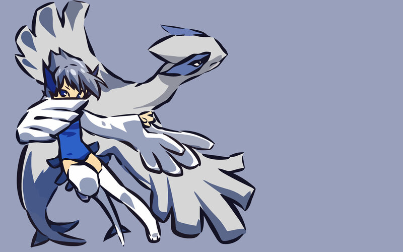 Lugia and trainer hug