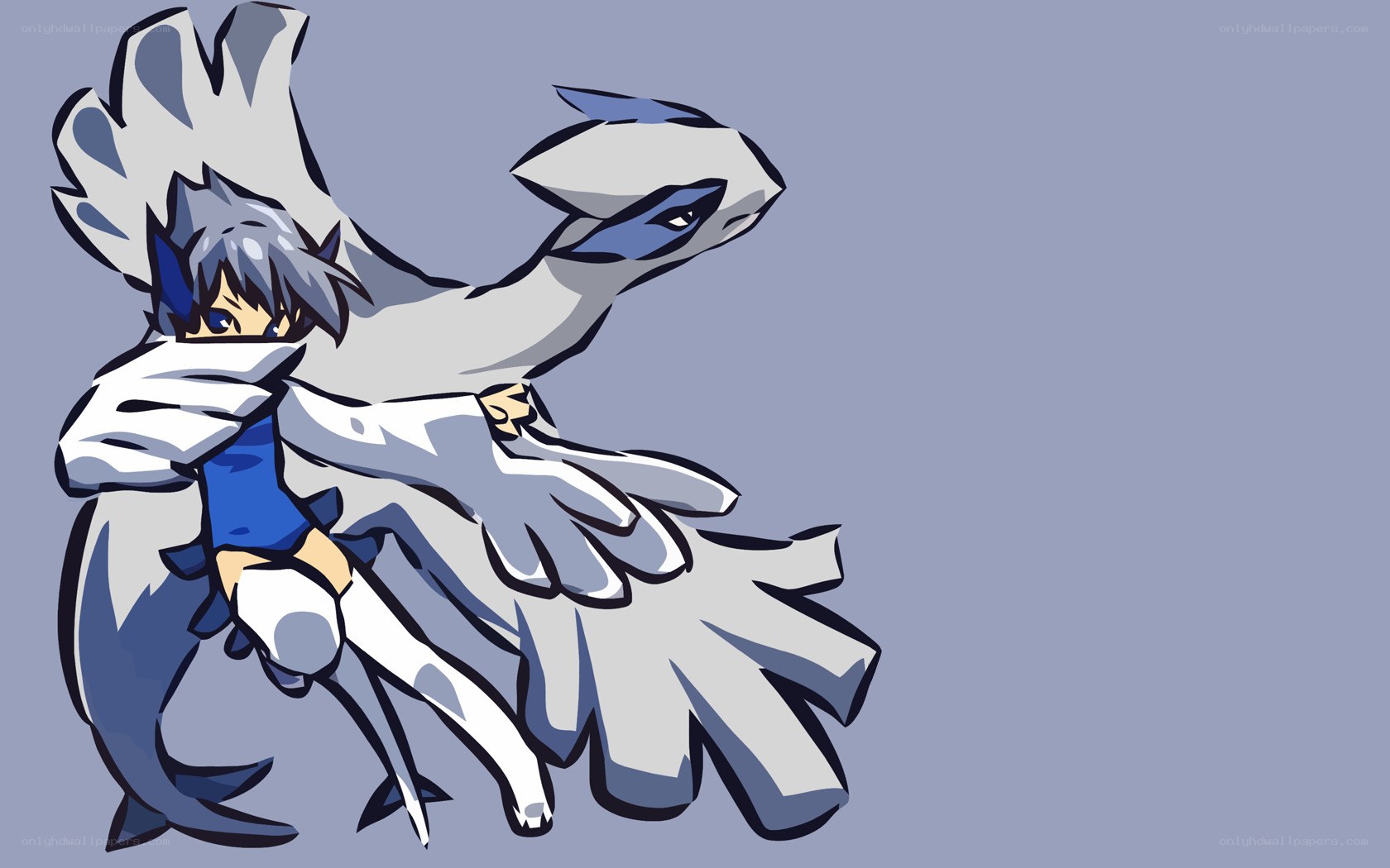 Lugia and trainer hug