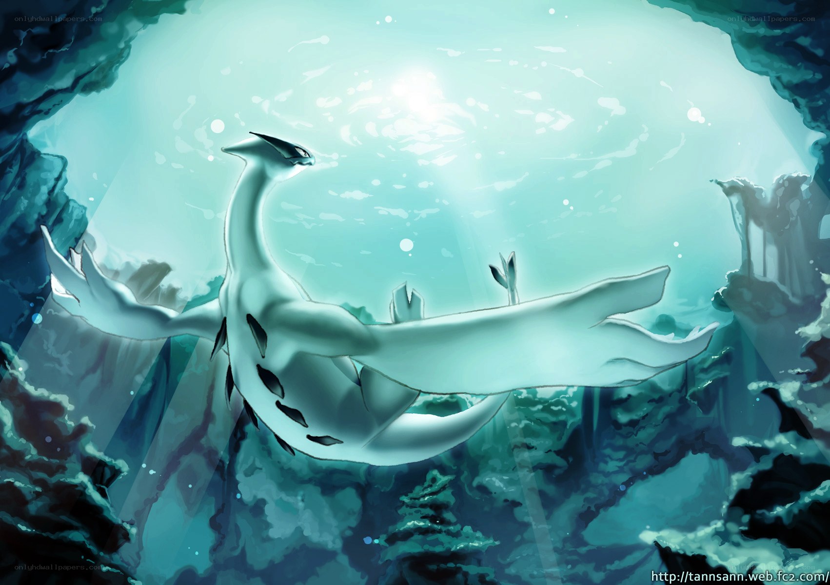 Lugia in the underwater cave