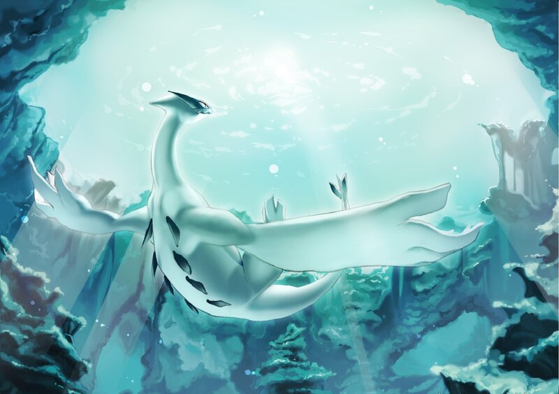 Lugia in Underwater Cave