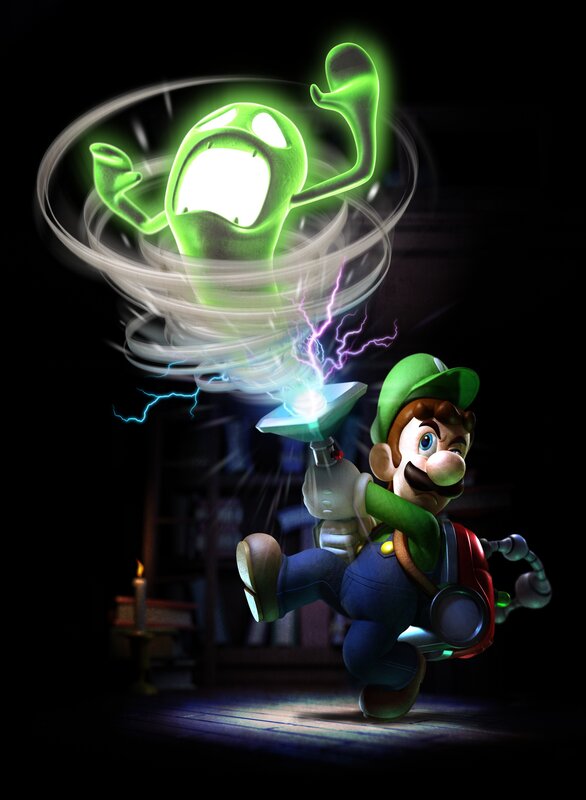 Luigi battling a ghost