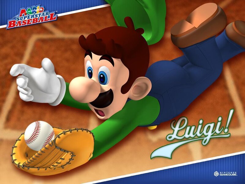 Luigi Catching a Baseball