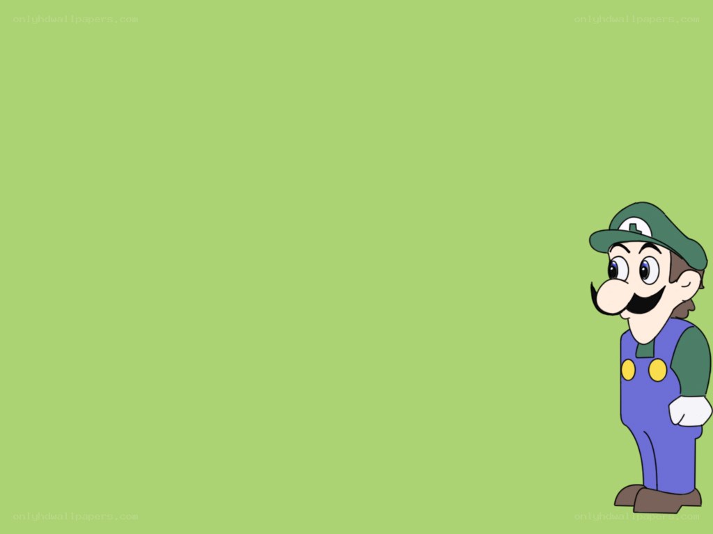 Luigi character on green background