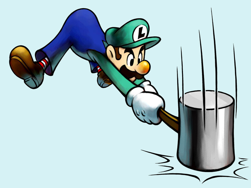 Luigi Hitting a Barrel