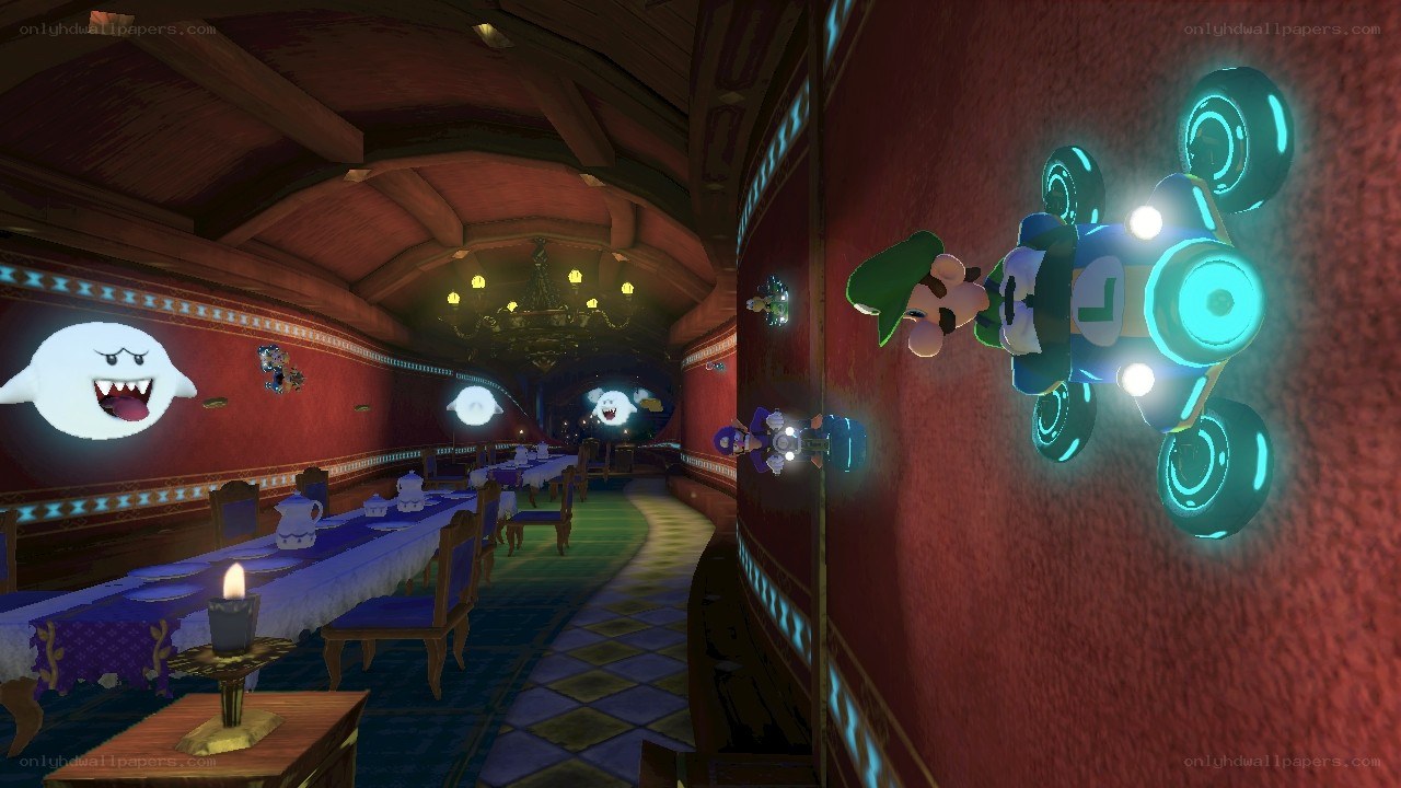 Luigi in a haunted mansion