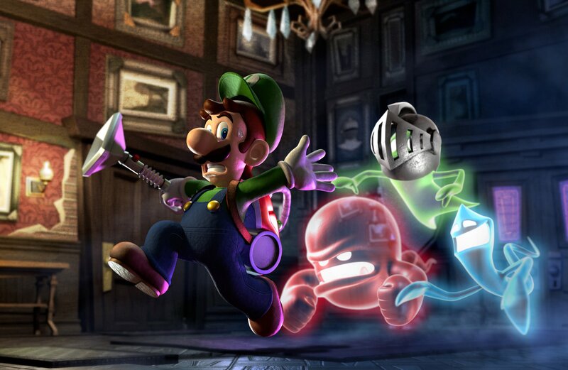 Luigi in a haunted mansion