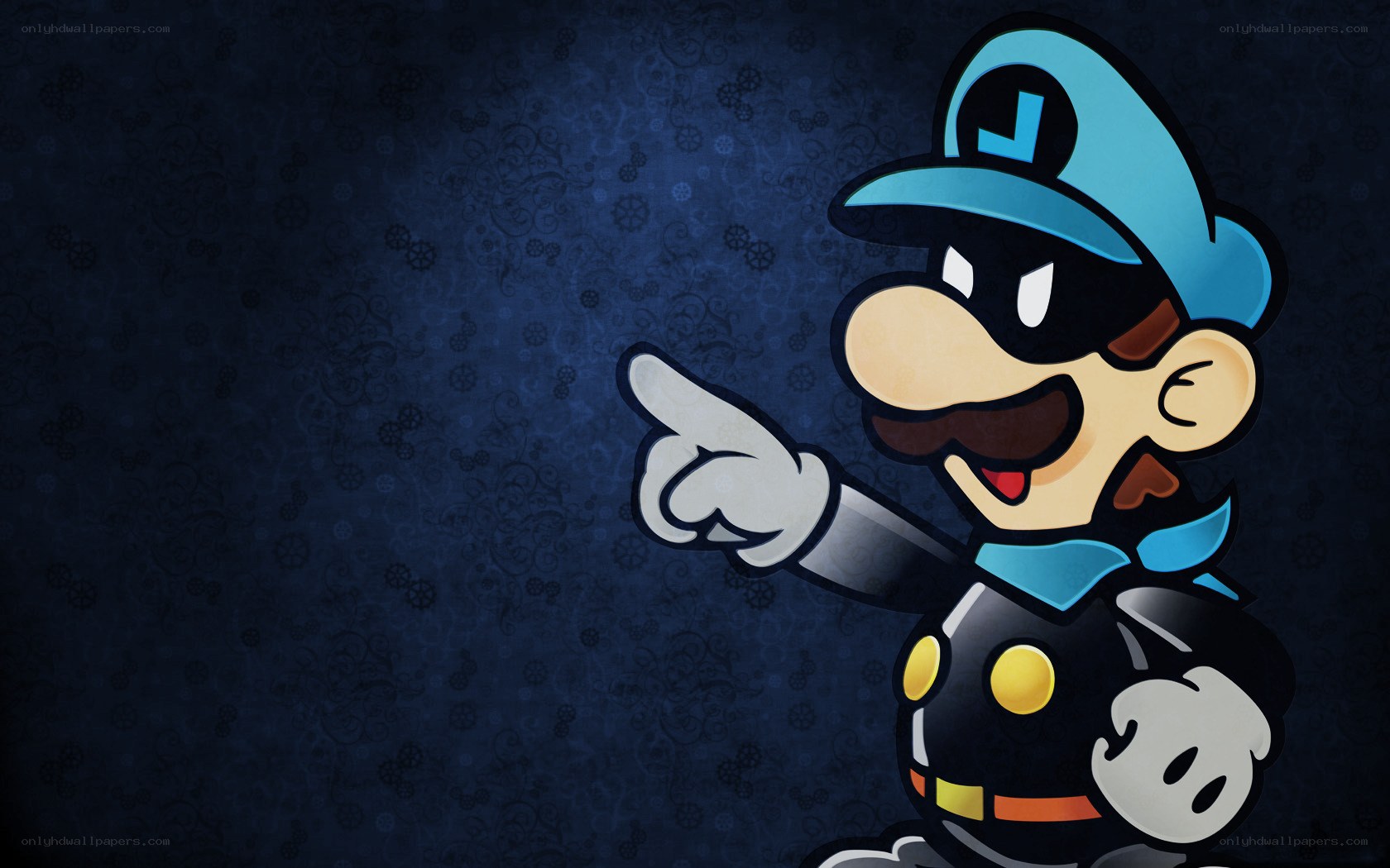 Luigi in blue uniform