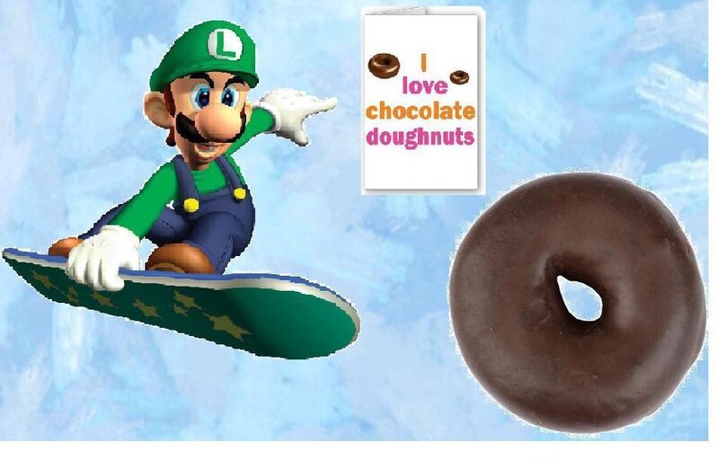 Luigi loves chocolate doughnuts