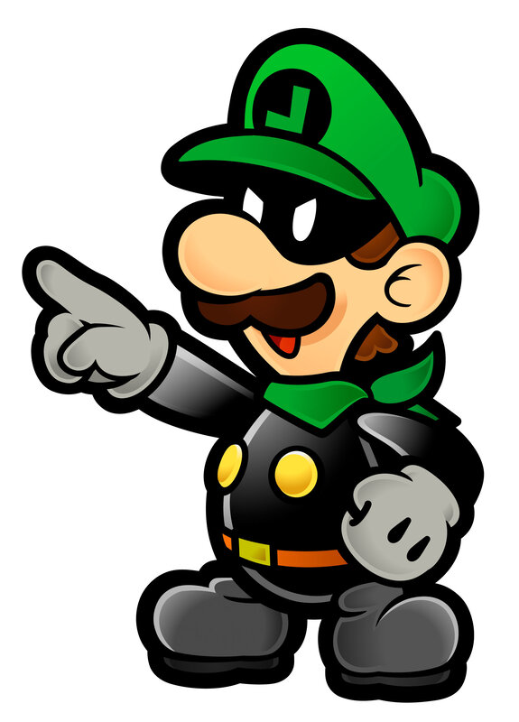 Luigi pointing forward