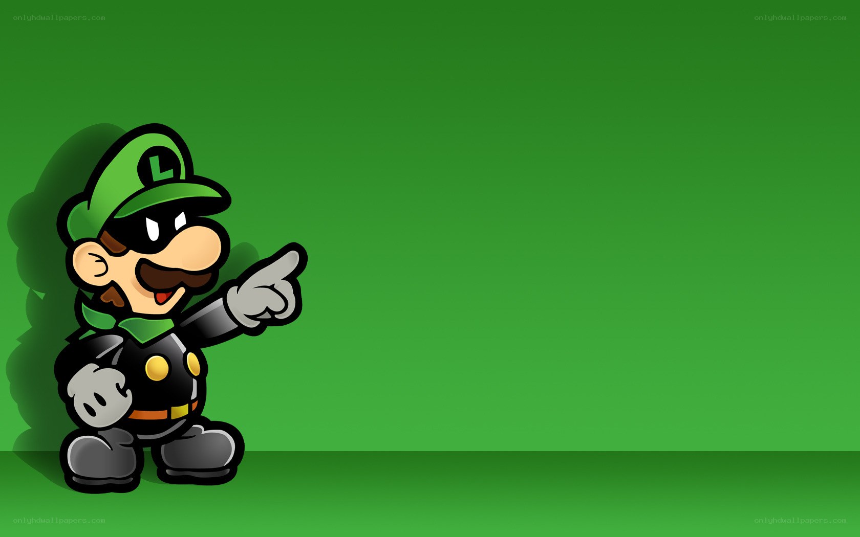 Luigi pointing to the right