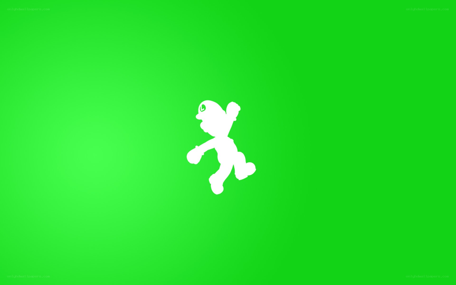 Luigi silhouette on green