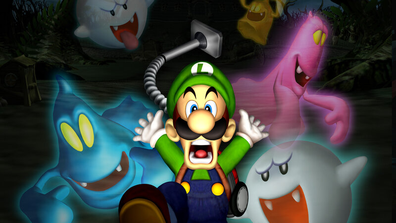 Luigi Surrounded by Ghosts