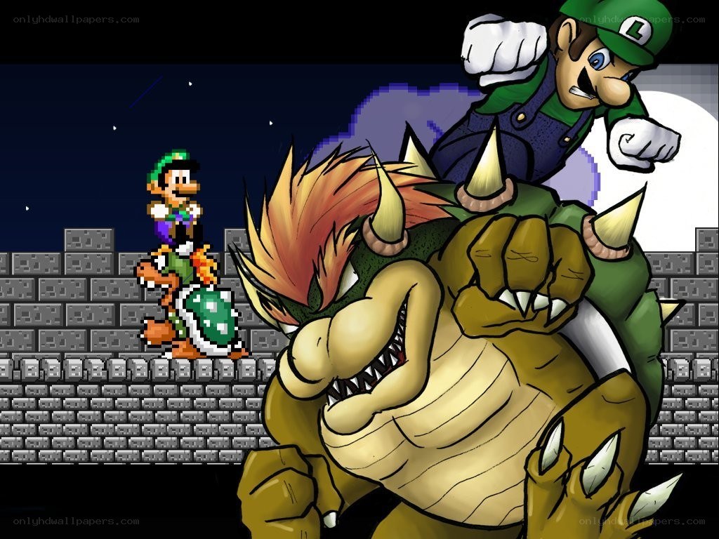 Luigi vs Bowser battle