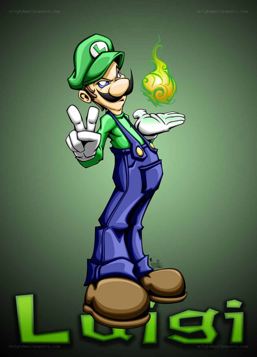Luigi with fireball