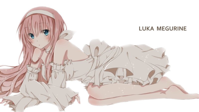 Luka Megurine in white dress
