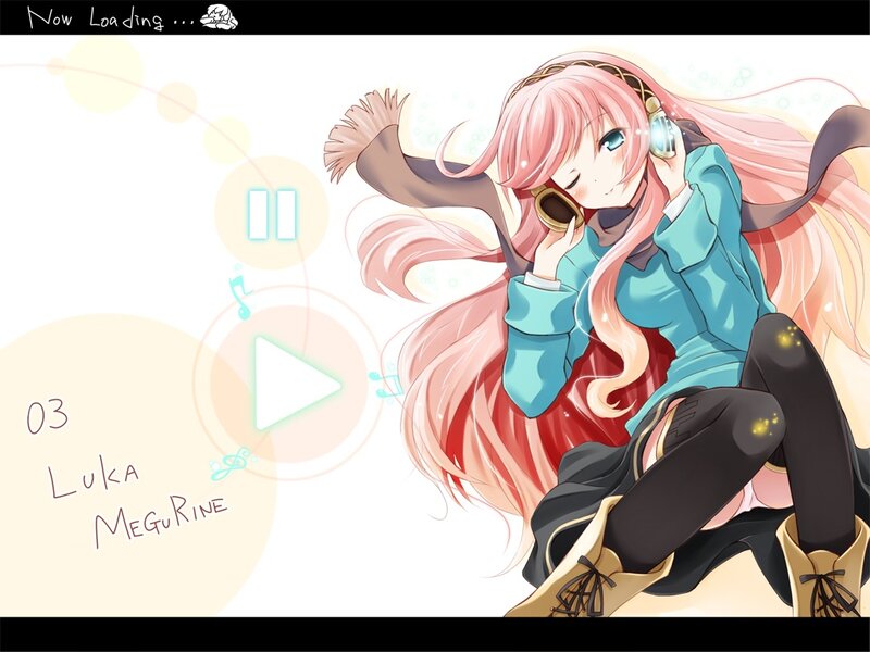 Luka Megurine listening to music