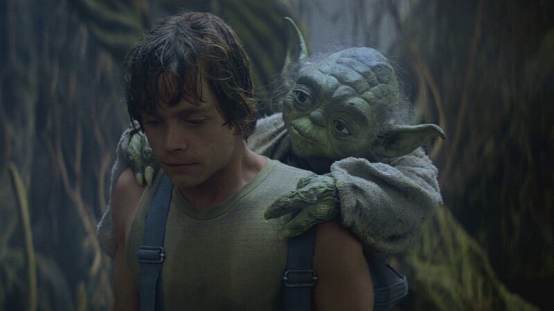 Luke and Yoda on Dagobah
