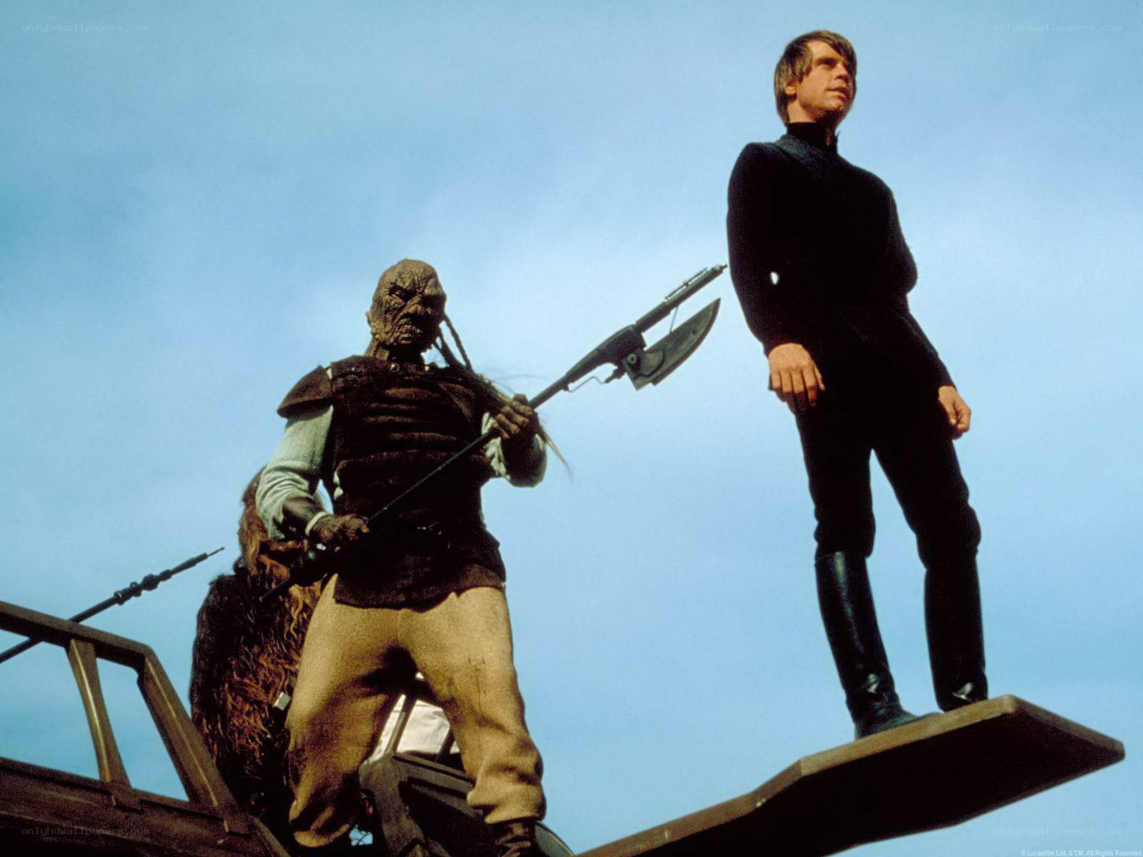 Luke Skywalker and alien warrior